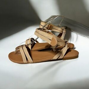 🌻NEW Rebecca Allen The Women's Flat Two Strap Sandals Size 9